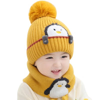 Thumbnail for Mini Fashion™ - Cute Penguin Design - Kids Hat & Scarf