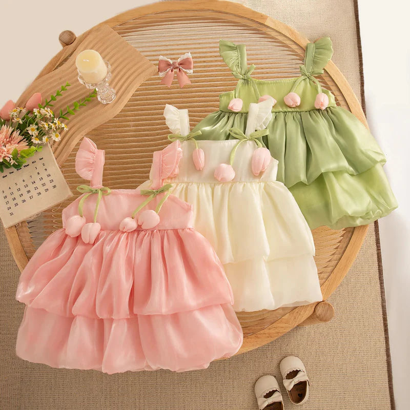 Tulip Mesh Dress – Elegant & Comfort – Children's Dress