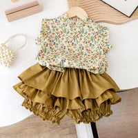 Thumbnail for Mini Fashion™ - Summer Floral - Floral Print Top & Skirt