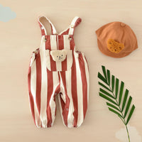 Thumbnail for Striped Overall Romper – Soft & Comfort – Kids' Jumpsuit