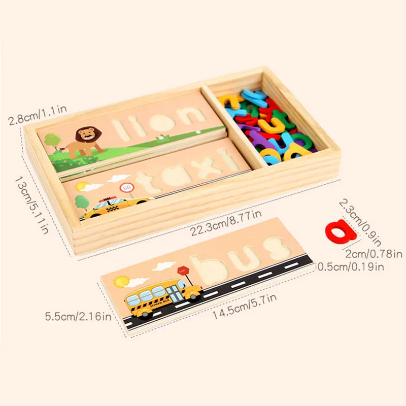 AlphaPuzzle – Learn English words – Wooden Spelling Puzzle