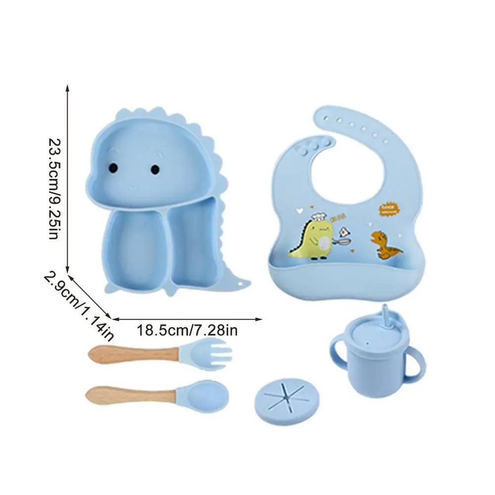 Dino Tablewear Set™ - 7-piece set - Silicone Children's Tableware