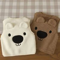 Thumbnail for Baby Bear Fleece Vest – Warm & Soft – Kids' Bear Cardigan