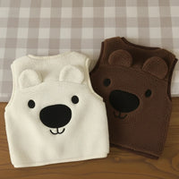 Thumbnail for Baby Bear Fleece Vest – Warm & Soft – Kids' Bear Cardigan