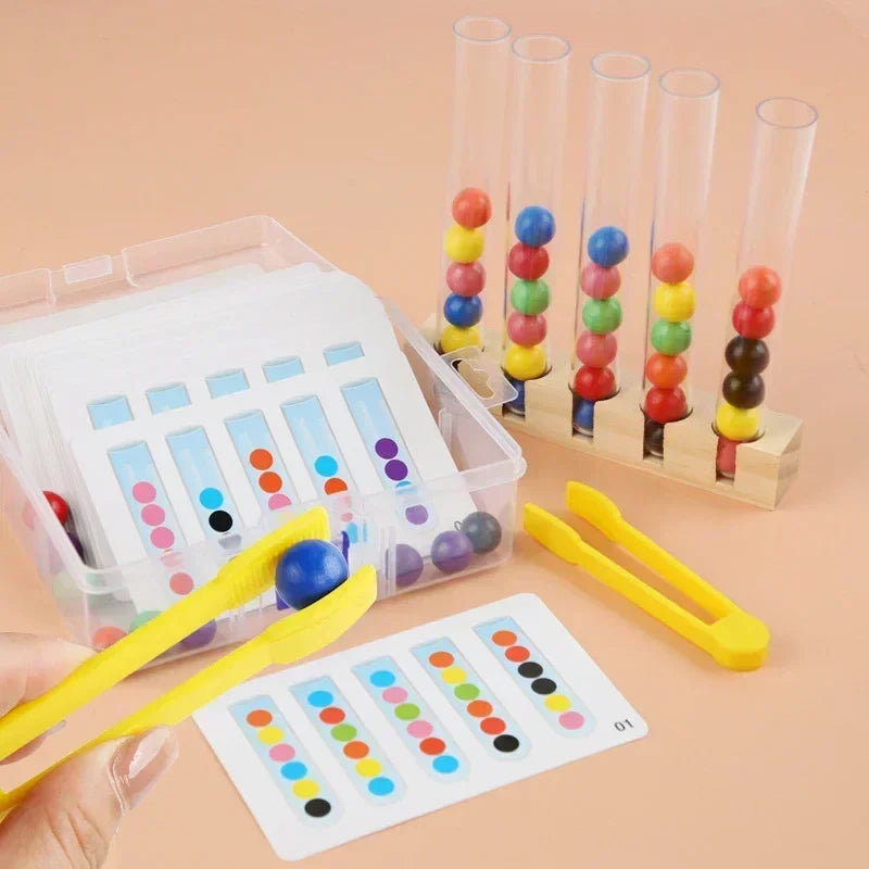 Tube Clip Beads™ - Smart Thinking Game - Color & Motor Game