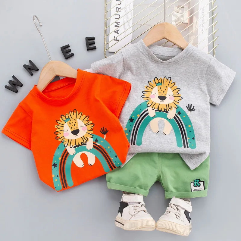 Mini Fashion™ - Lion print - Boys Summer Set