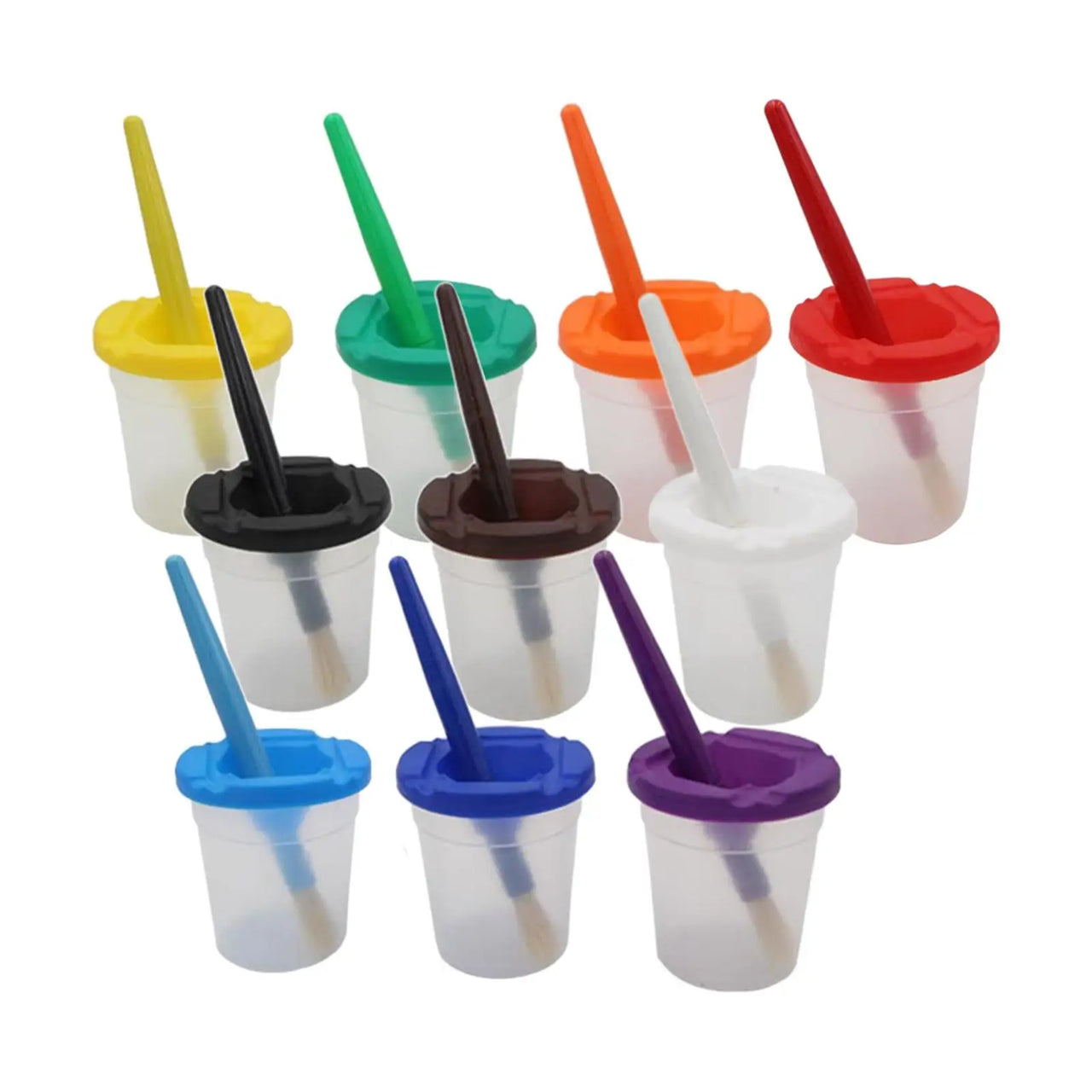 Anti-Spill Paint Cups™ - Fuss-free paint adventure - Kids paint cups with lid & brush