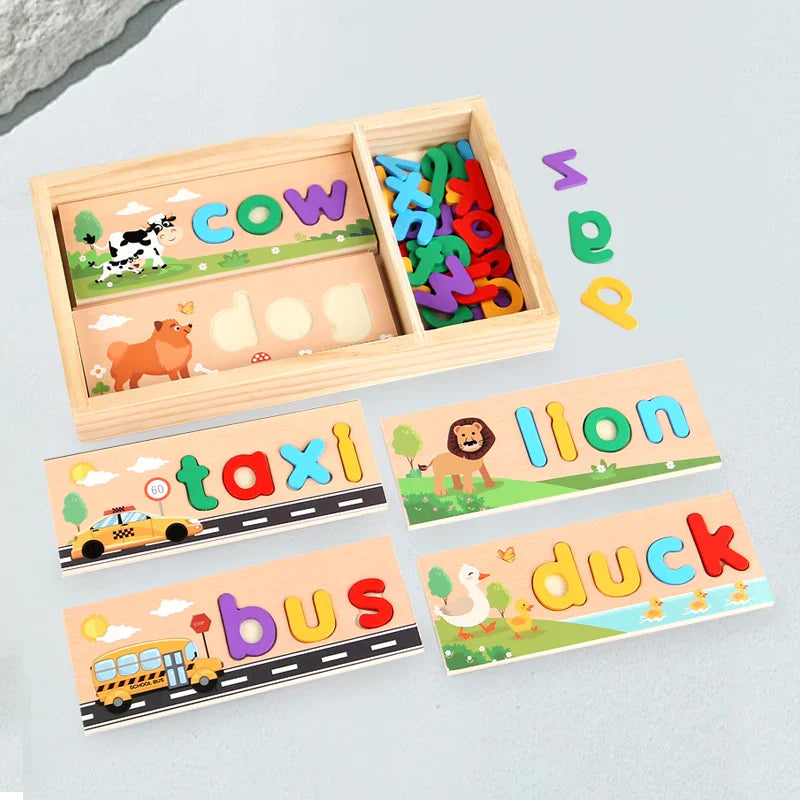 AlphaPuzzle – Learn English words – Wooden Spelling Puzzle