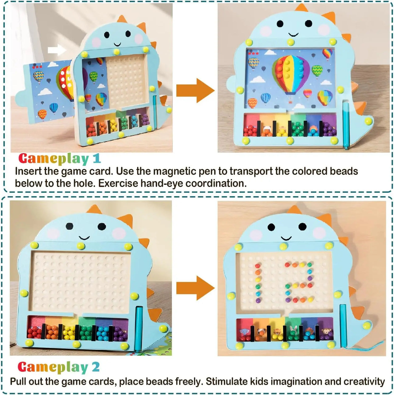 Bead Puzzle™ – Maze Fun Sorting – Wooden Magnetic Balls Puzzle