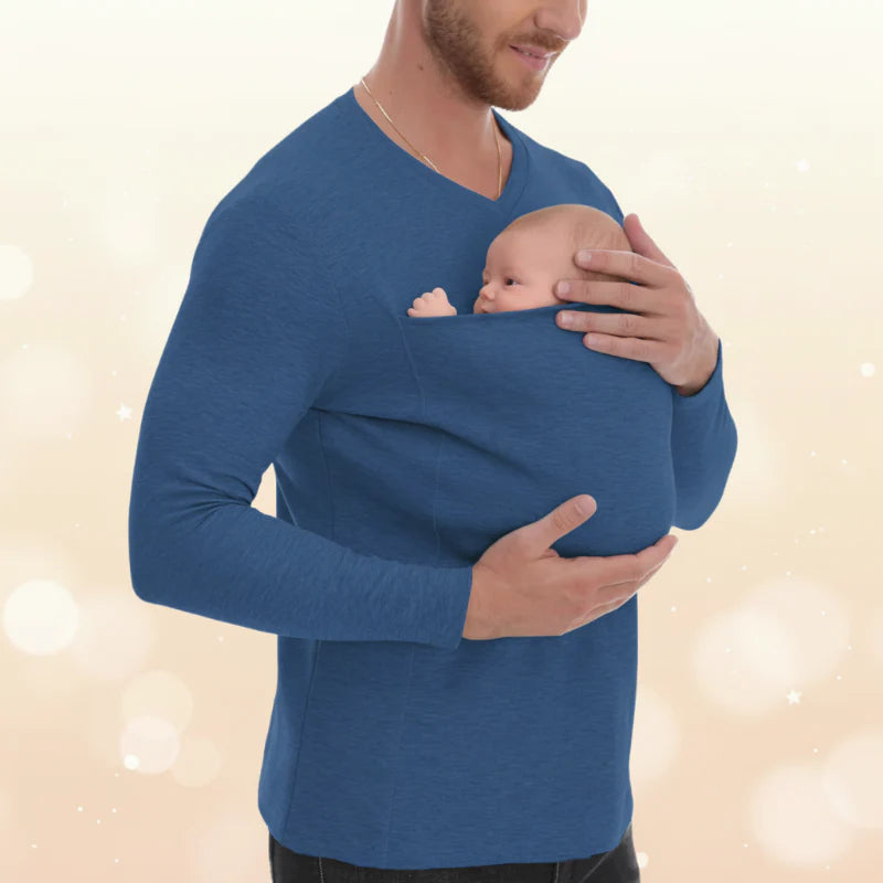 Kangaroo Pocket Shirt – Comfortable & Convenient – Men's T-Shirt Baby Carrier