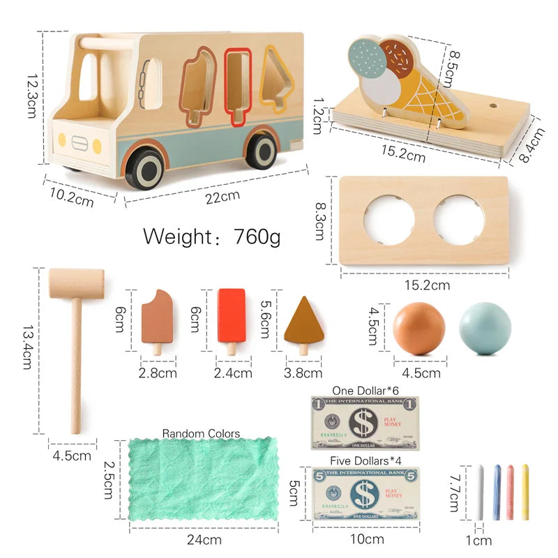 Woods™ - Ice Fun on Wheels - Wooden Ice Cream Truck