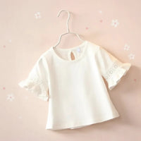 Thumbnail for Girls Trumpet Sleeve Top – Elegance & Comfort – Lace Sleeves