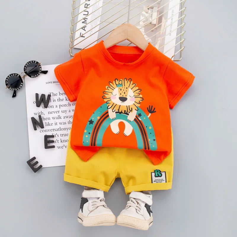 Mini Fashion™ - Lion print - Boys Summer Set