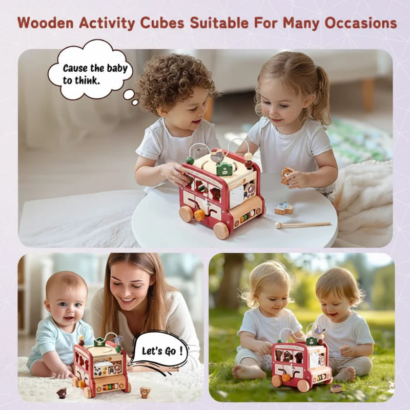 BusyRide – Educational & Versatile – Wooden Montessori Activity Bus
