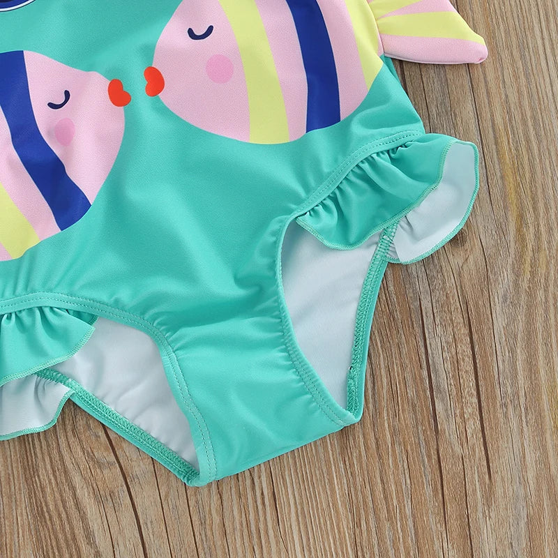 Mini Fashion™ - Fun Fish Print - Girls Swimsuit