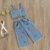 Mini Fashion™ - Beautiful Embroidery - Denim Summer Set