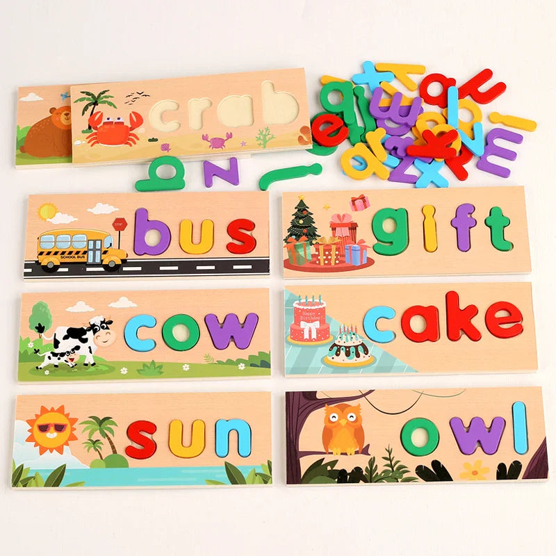 AlphaPuzzle – Learn English words – Wooden Spelling Puzzle