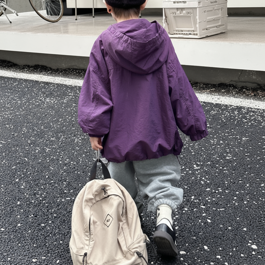 LiloWear – Windproof & Water-repellent – Children's Windbreaker with Hood