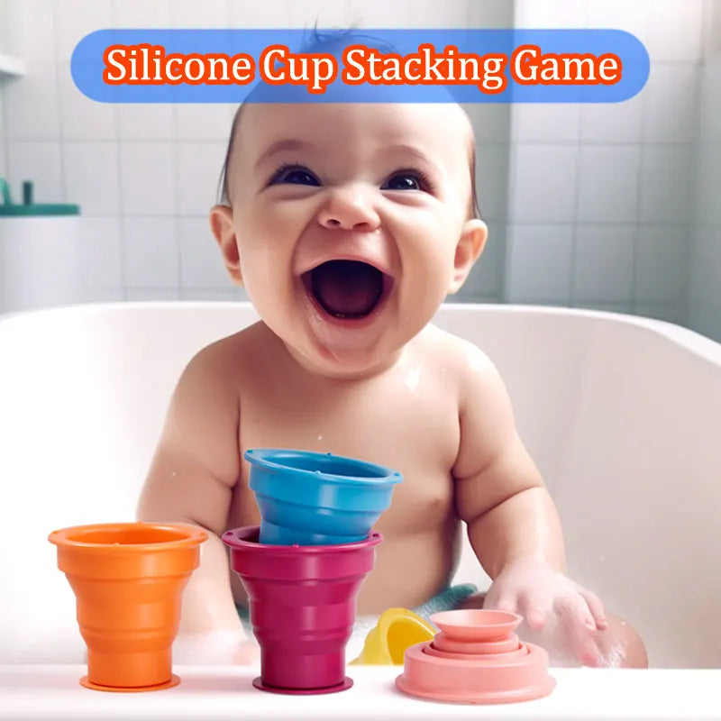Rainbow Stacker Cups™ - Rainbow Stacking Fun - Stacking Cups Game