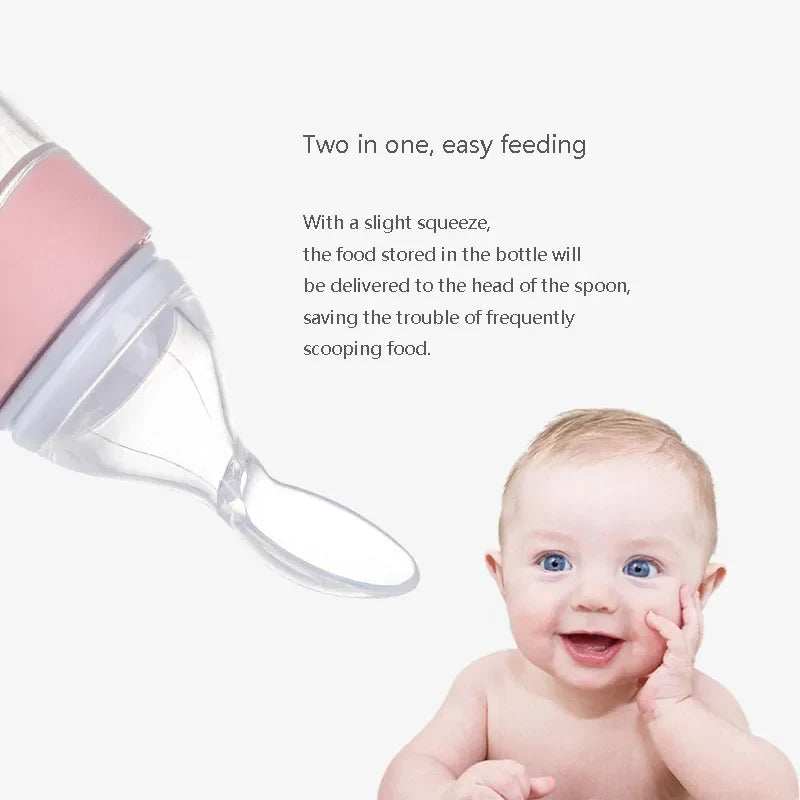 Silicone Feeding Bottle™ -  Snacks with spoon - Silicone feeding bottle