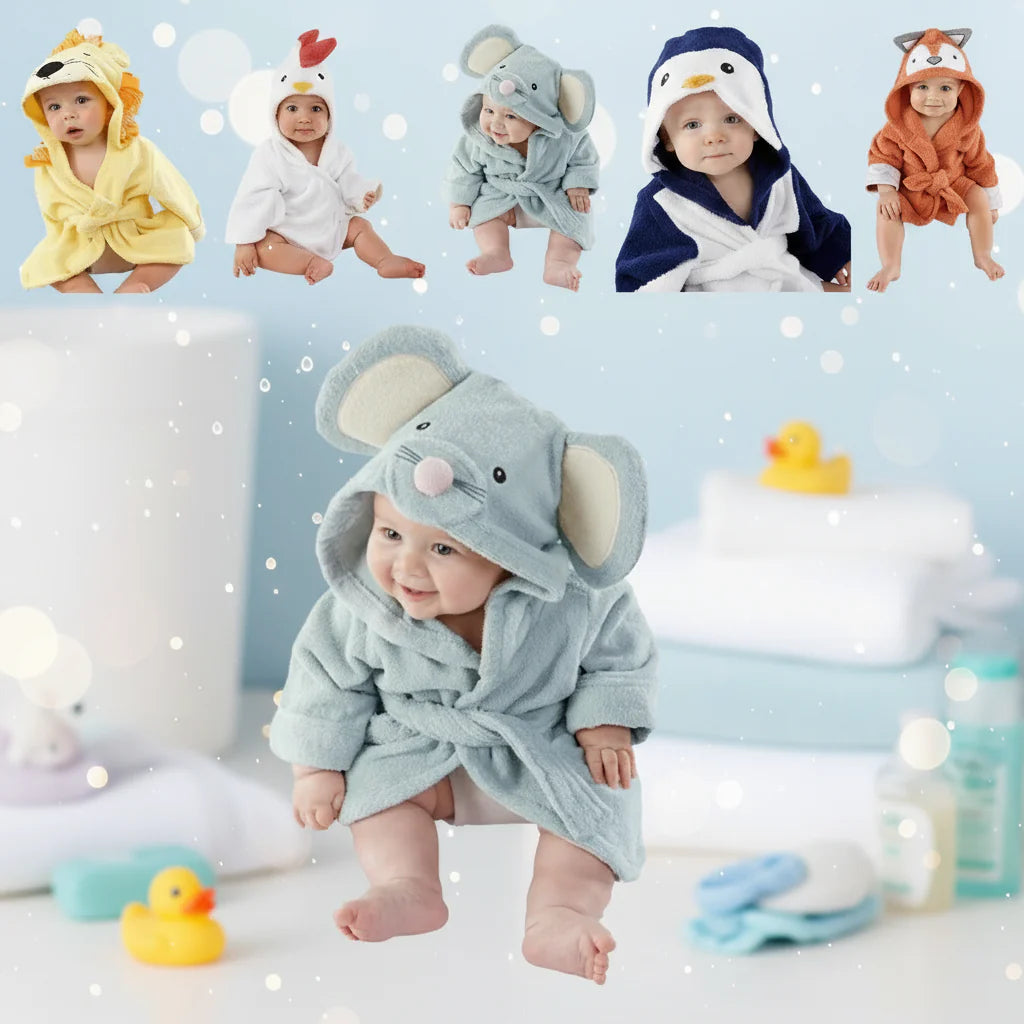 CozyNest – Soft & Absorbent – Bathrobe with Animal Design