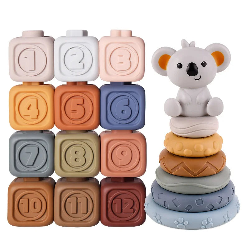 Koala Cubes™ - Stacking Tower - Chewing toys for babies