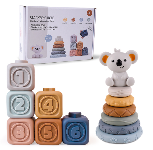 Koala Cubes™ - Stacking Tower - Chewing toys for babies