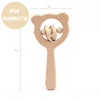 Woods™ | Beechwood rattle - Teddy-bear rattle