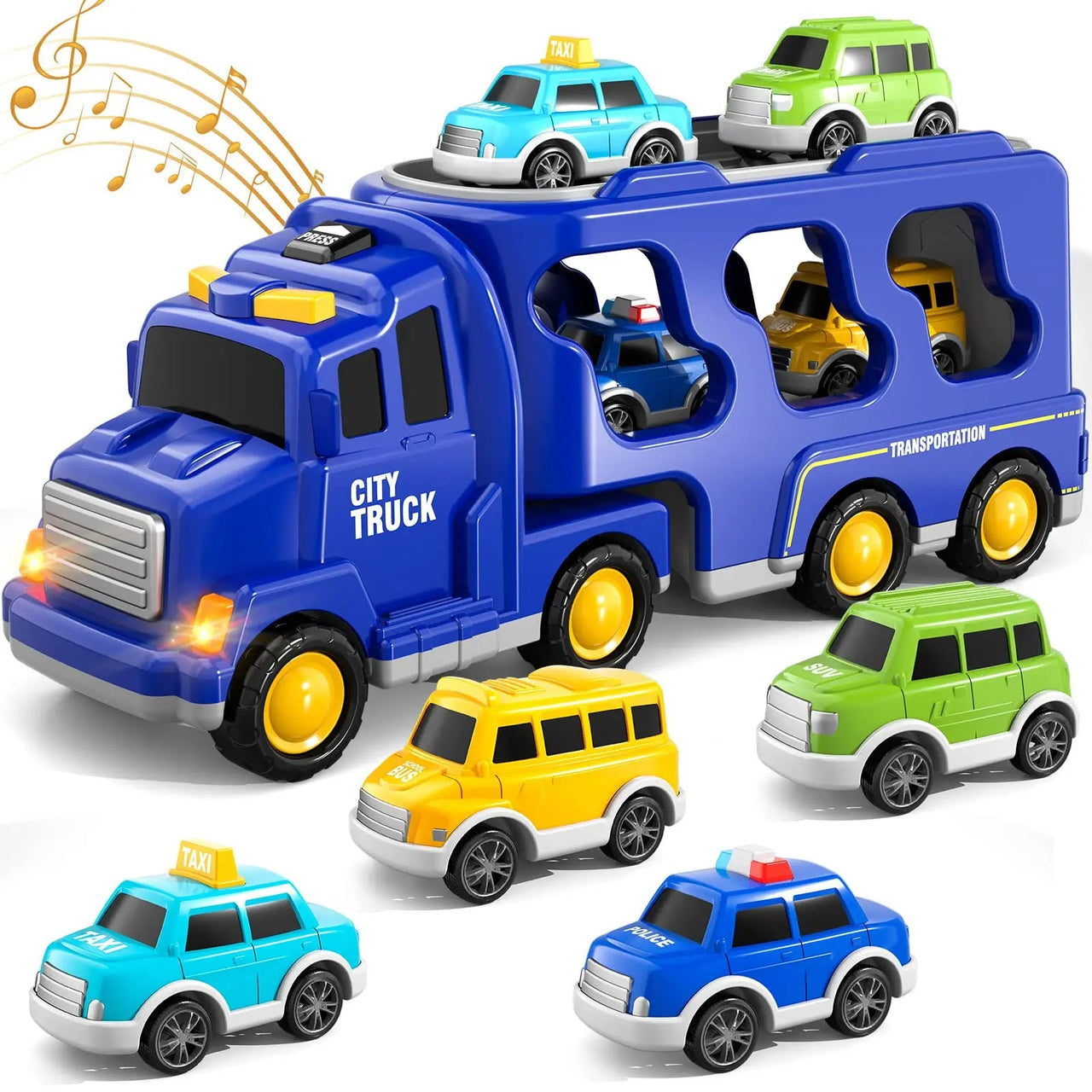 Magic Car City Car with lights and music Cargo transport toy car My little Darling