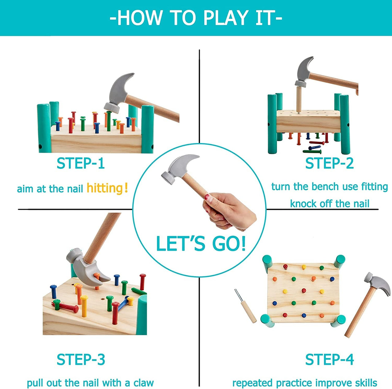 Woods™ - The fun of building starts here - Construction table for kids