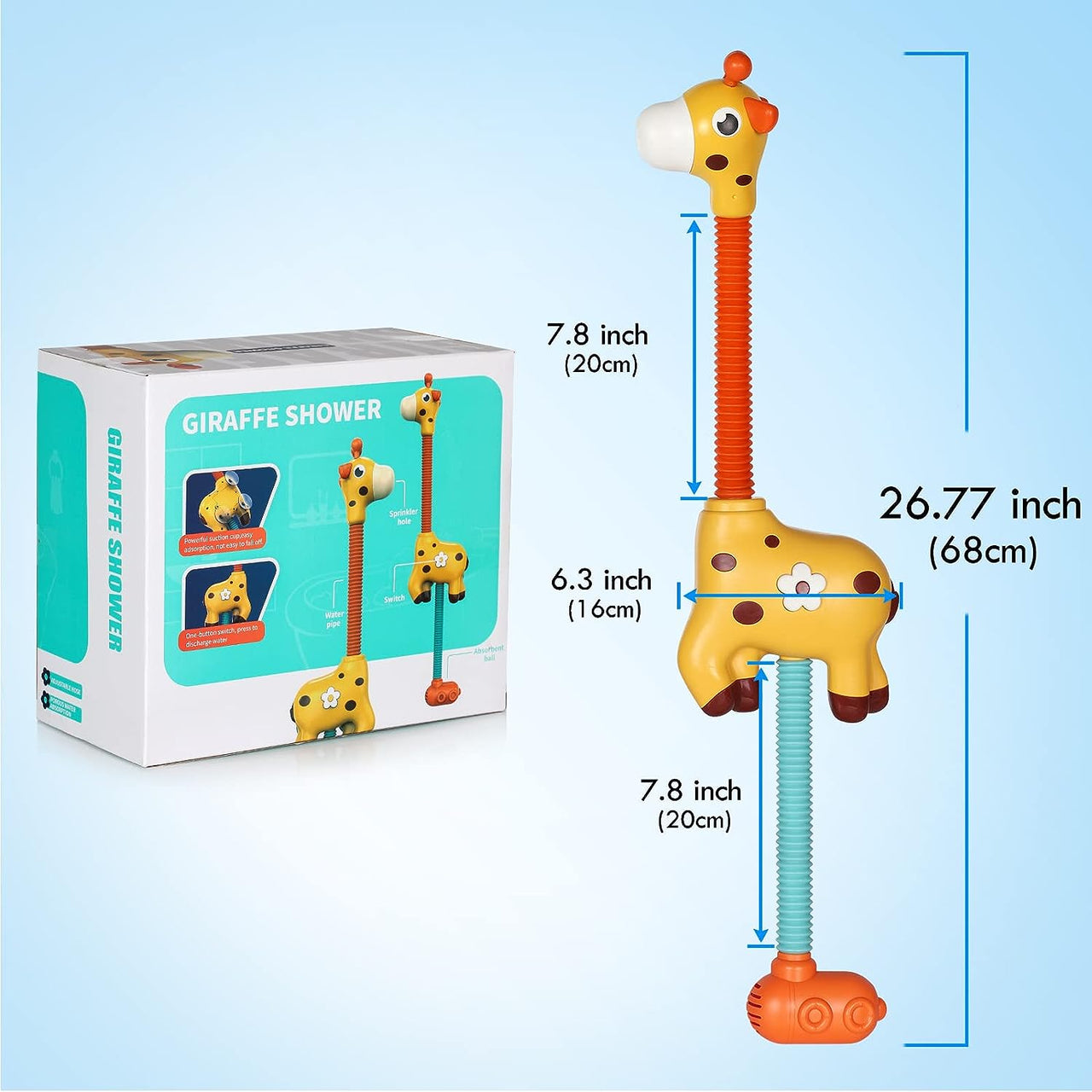 Bath Giraffe™ - Giraffe splashing happily - Giraffe bath toys for baths