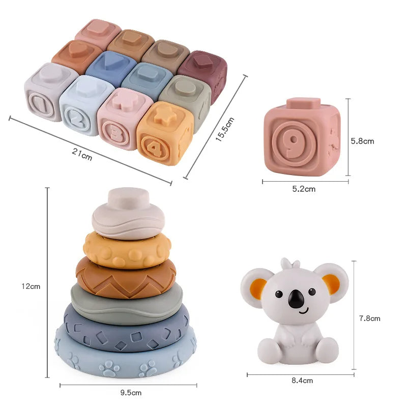 Koala Cubes™ - Stacking Tower - Chewing toys for babies