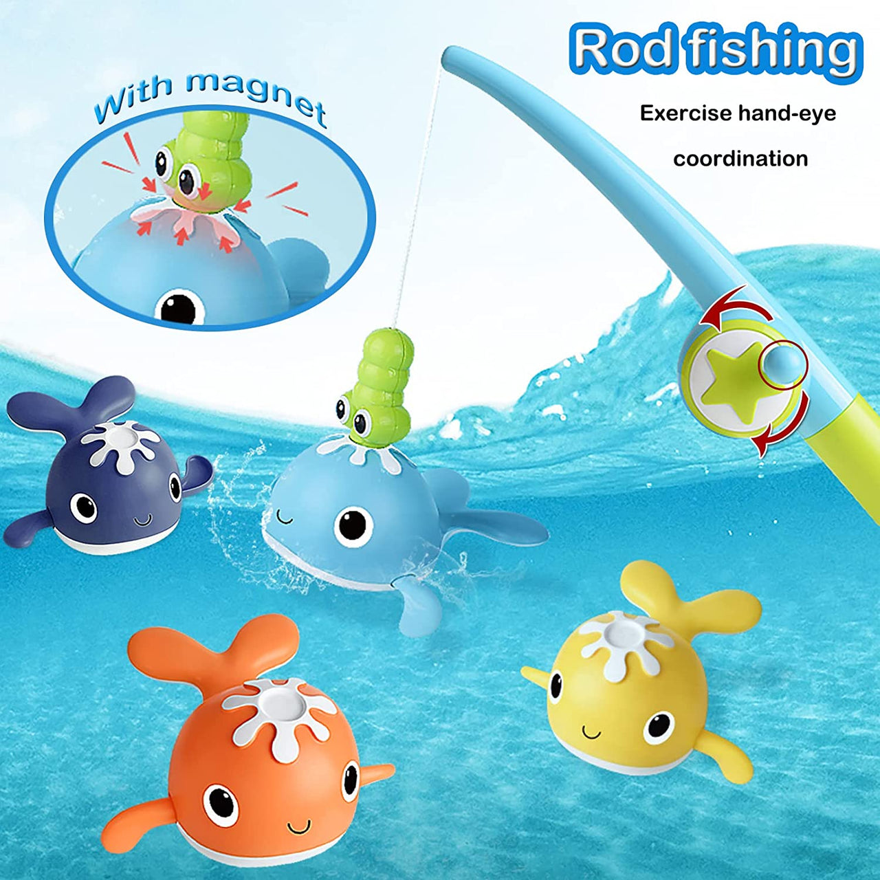 Bath Buddies™ - Cute bathing fish - Swimming whales