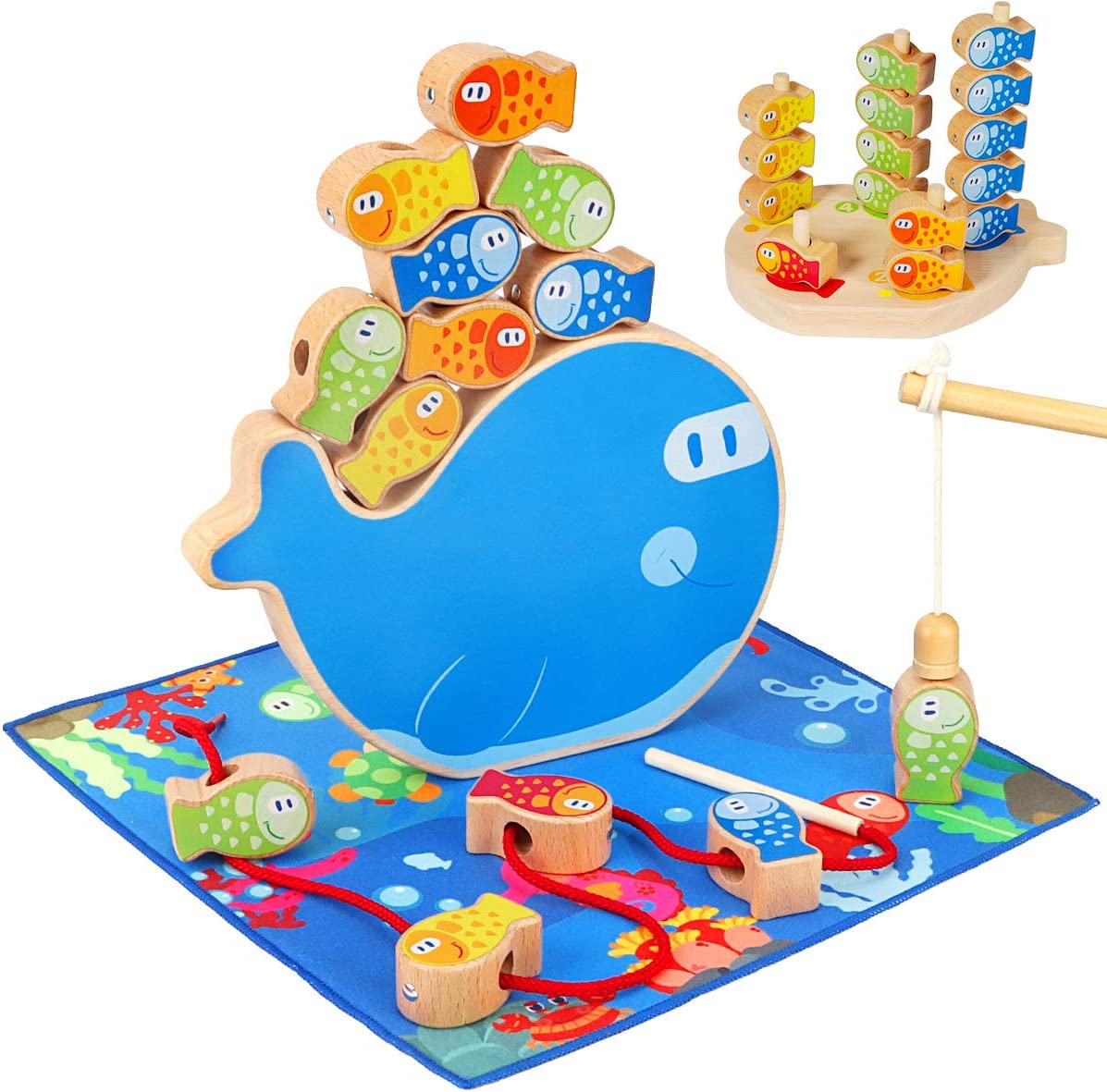 Woods™ | Motor skills training - Wooden fishing game