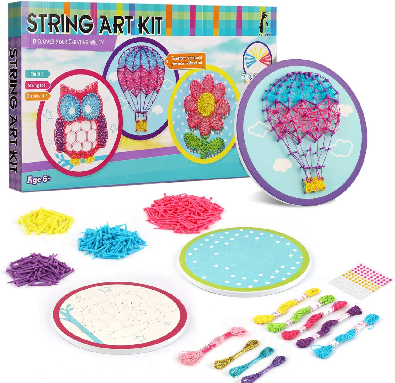 String Art Craft Kit™ - Colourful creations with yarn - Yarn craft kit