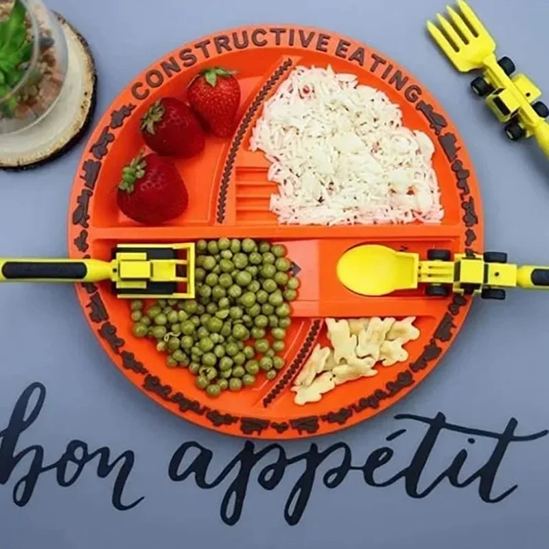 Construction Dinner Set™ - No more squeaking at the dinner table - Creative cutlery set