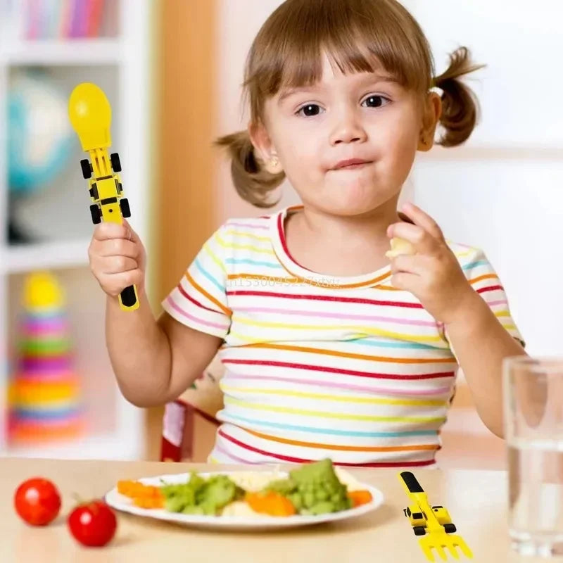 Construction Dinner Set™ - No more squeaking at the dinner table - Creative cutlery set