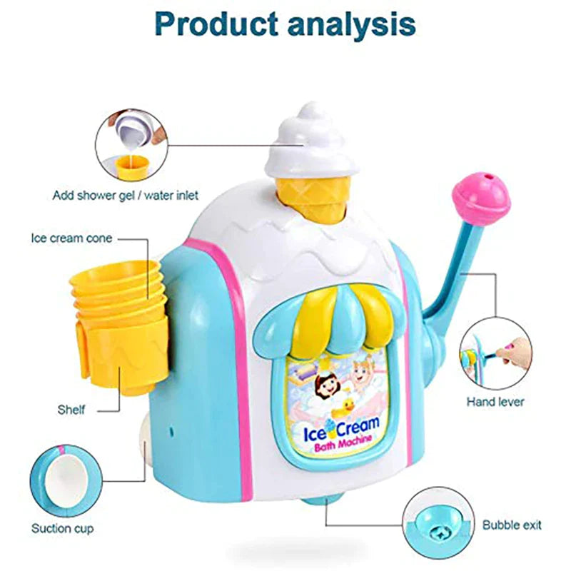 Ice Cream Bath Toy™ - Foam mobiles - Bathing with a soap pump