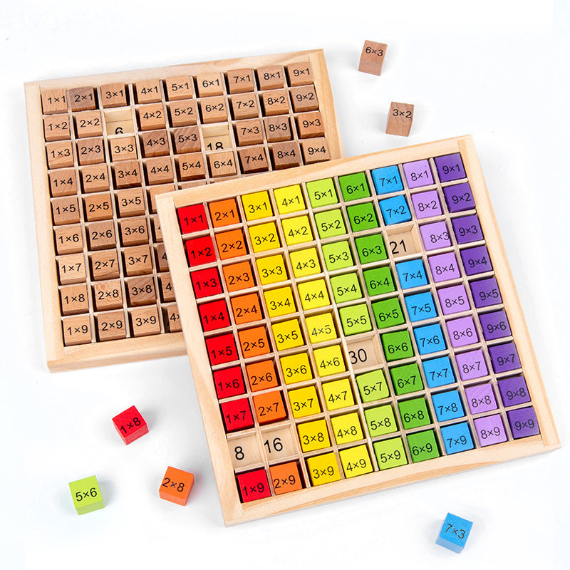 Woods™ - Learn simple multiplication - Wooden multiplication table board