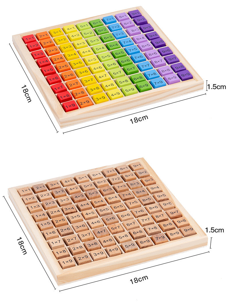 Woods™ - Learn simple multiplication - Wooden multiplication table board