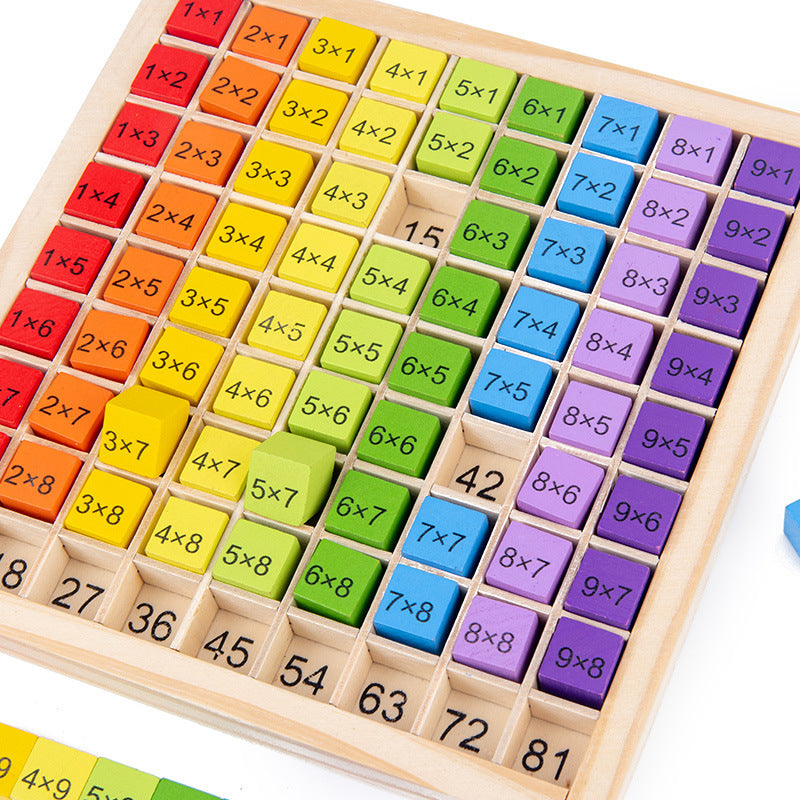 Woods™ - Learn simple multiplication - Wooden multiplication table board