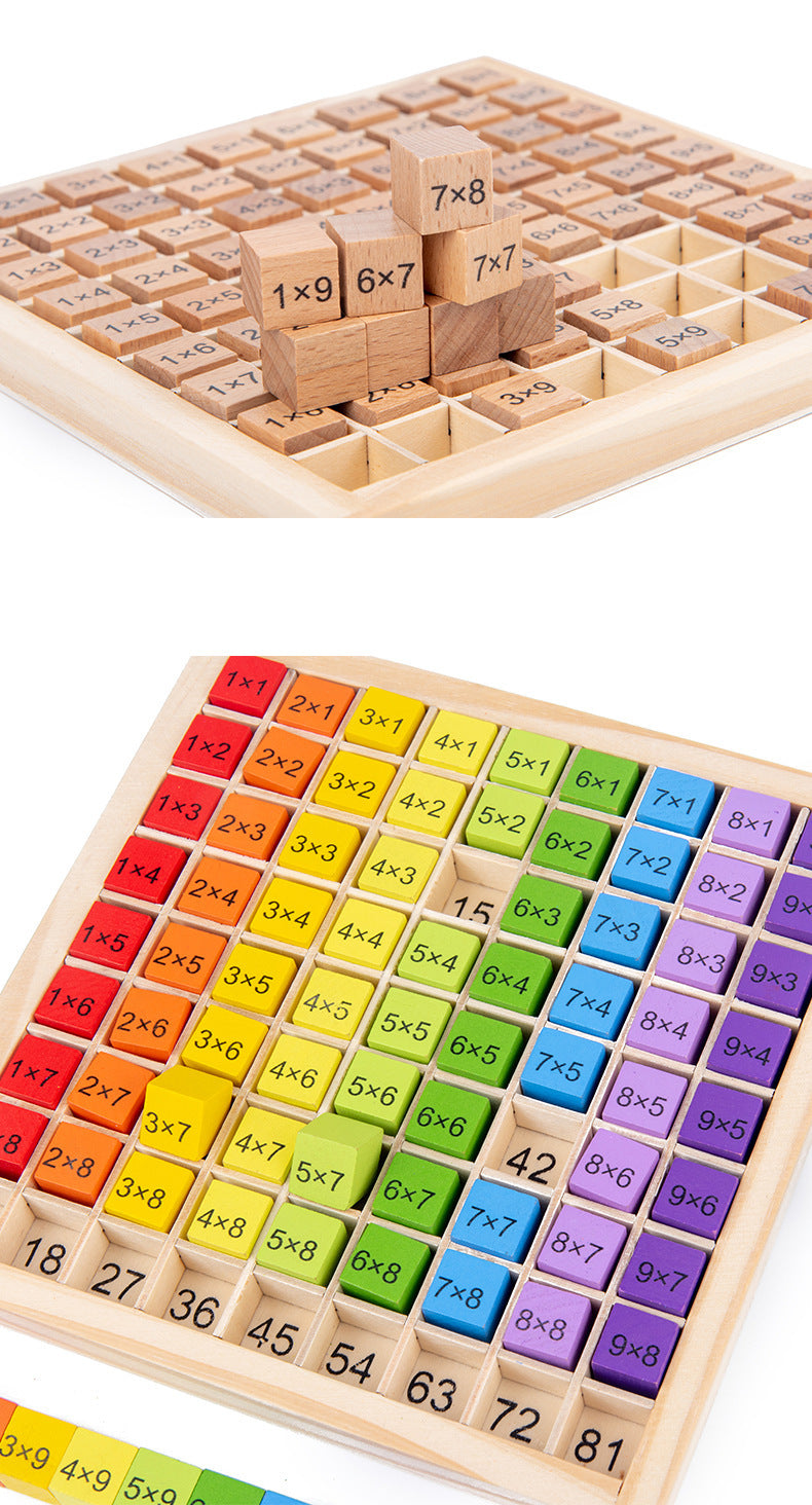 Woods™ - Learn simple multiplication - Wooden multiplication table board