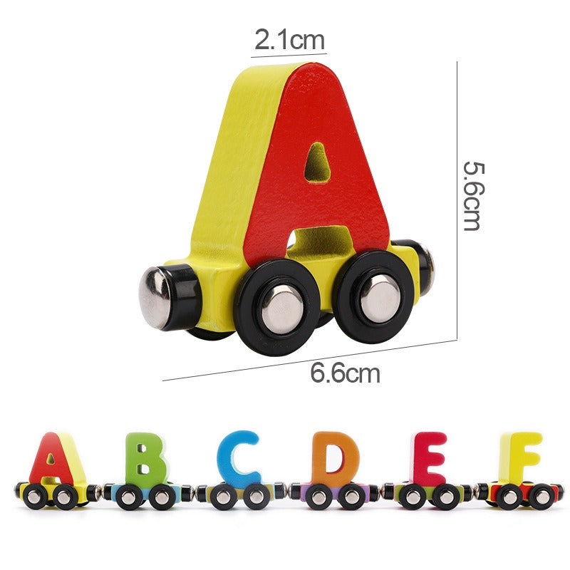 Woods™ |Learn the alphabet and numbers - Wooden magnetic train