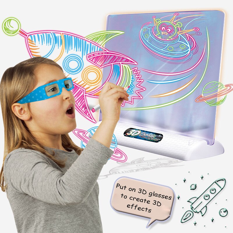 Magic Drawing Board™ - Glowing art - Illuminating 3D drawing board