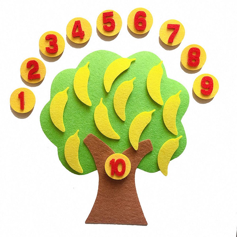 Felt Math Tree™ - A fruitful number hunt - The felted maths tree